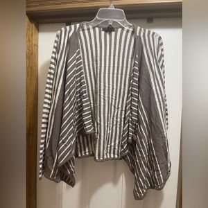 Alfani woman 1X brown and white striped cardigan OBO